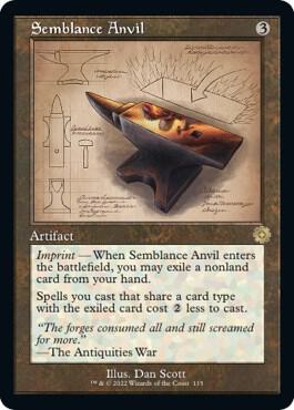 Semblance Anvil (Schematic) card from The Brothers' War: Retro Frame Artifacts