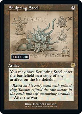Sculpting Steel (Schematic) (Serial Numbered) card from The Brothers' War: Retro Frame Artifacts