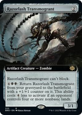 Razorlash Transmogrant (Extended Art) card from The Brothers' War