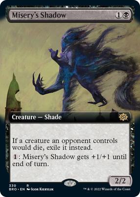Misery's Shadow (Extended Art) card from The Brothers' War