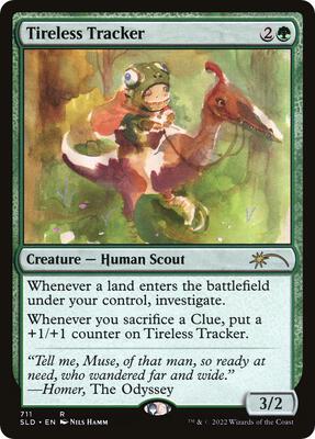 Tireless Tracker (711) card from Secret Lair Drop Series