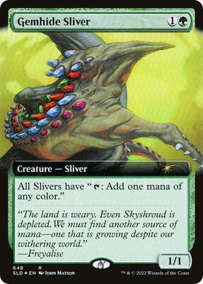 Gemhide Sliver (Extended Art) card from Secret Lair Drop Series