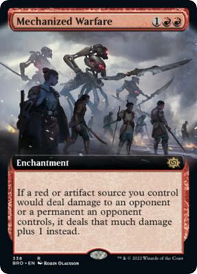 Mechanized Warfare (Extended Art) card from The Brothers' War