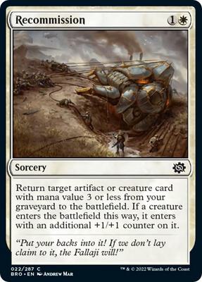 Recommission card from The Brothers' War