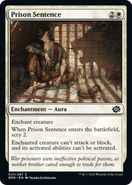 Prison Sentence card from The Brothers' War