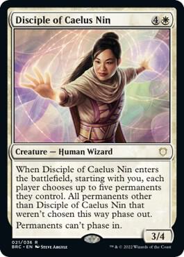 Disciple of Caelus Nin card from Commander: The Brothers' War