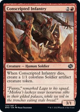 Conscripted Infantry card from The Brothers' War