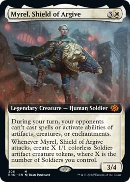 Myrel, Shield of Argive (Extended Art) card from The Brothers' War
