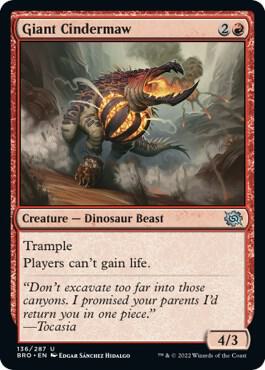 Giant Cindermaw card from The Brothers' War