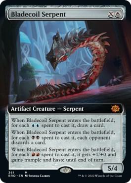 Bladecoil Serpent (Extended Art) card from The Brothers' War