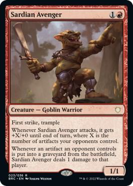 Sardian Avenger card from Commander: The Brothers' War