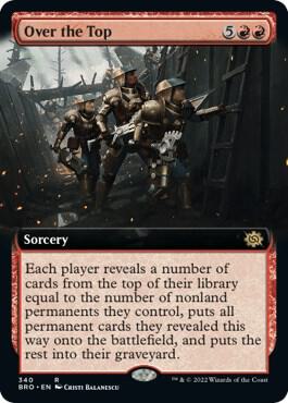 Over the Top (Extended Art) card from The Brothers' War