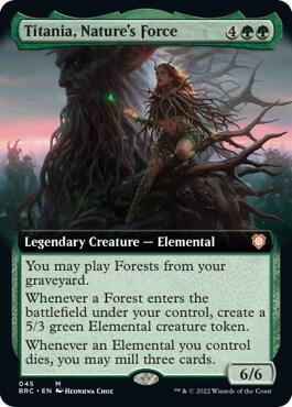 Titania, Nature's Force (Extended Art) card from Commander: The Brothers' War