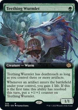 Teething Wurmlet (Extended Art) card from The Brothers' War