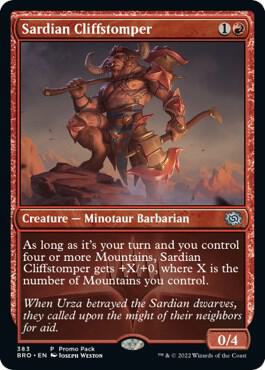 Sardian Cliffstomper card from Promo Pack: The Brothers' War