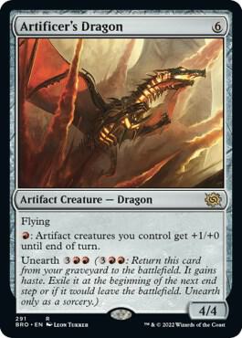 Artificer's Dragon card from The Brothers' War