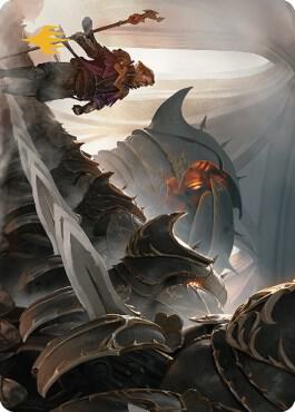 Mass Production Art Card (Gold-Stamped Planeswalker Symbol) card from Art Series: The Brothers' War