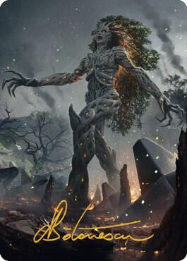 Titania, Gaea Incarnate Art Card (Gold-Stamped Signature) card from Art Series: The Brothers' War