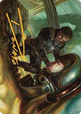 Urza, Powerstone Prodigy Art Card (Gold-Stamped Signature) card from Art Series: The Brothers' War
