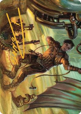 Mishra, Excavation Prodigy Art Card (Gold-Stamped Signature) card from Art Series: The Brothers' War