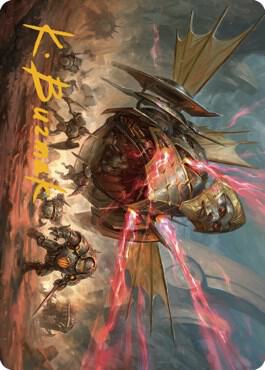 Liberator, Urza's Battlethopter Art Card (Gold-Stamped Signature) card from Art Series: The Brothers' War