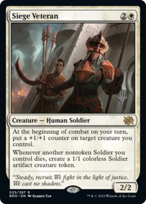 Siege Veteran card from Promo Pack: The Brothers' War