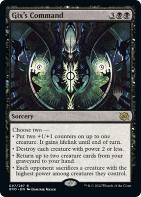 Gix's Command card from Promo Pack: The Brothers' War