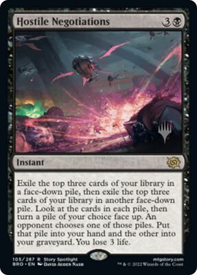 Hostile Negotiations card from Promo Pack: The Brothers' War