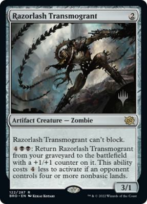 Razorlash Transmogrant card from Promo Pack: The Brothers' War