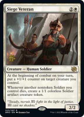 Siege Veteran card from Prerelease Cards