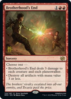 Brotherhood's End card from Prerelease Cards