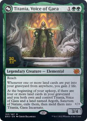 Titania, Voice of Gaea card from Prerelease Cards