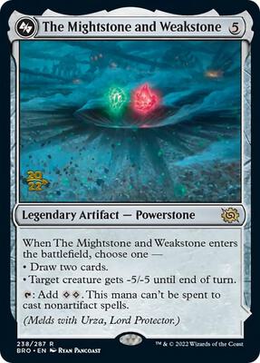 The Mightstone and Weakstone card from Prerelease Cards