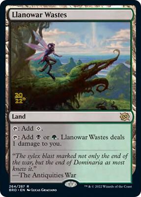 Llanowar Wastes card from Prerelease Cards