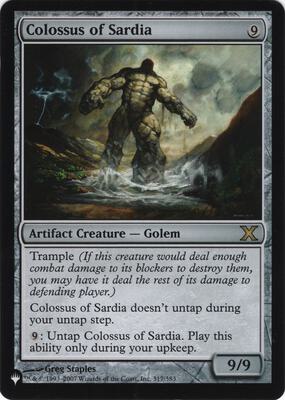 Colossus of Sardia card from The List Reprints