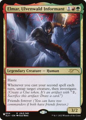 Elmar, Ulvenwald Informant card from The List Reprints