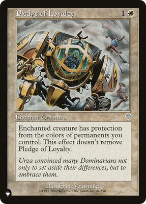 Pledge of Loyalty card from The List Reprints