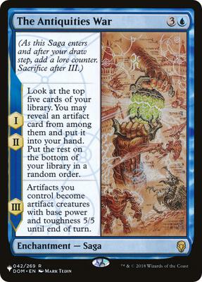 The Antiquities War card from The List Reprints