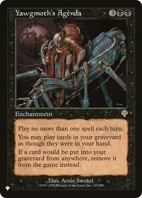 Yawgmoth's Agenda card from The List Reprints