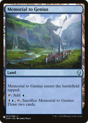 Memorial to Genius card from The List Reprints