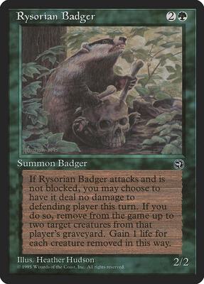 Rysorian Badger card from Homelands