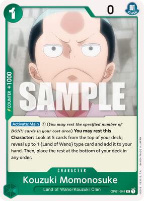 Kouzuki Momonosuke card from Romance Dawn