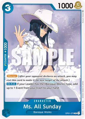 Ms. All Sunday card from Romance Dawn