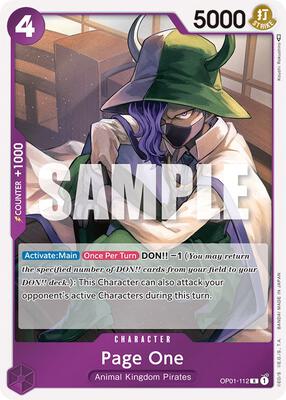 Page One card from Romance Dawn