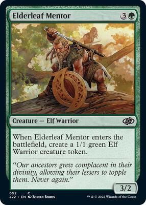 Elderleaf Mentor card from Jumpstart 2022