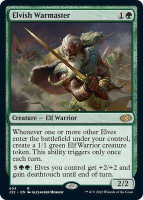 Elvish Warmaster card from Jumpstart 2022