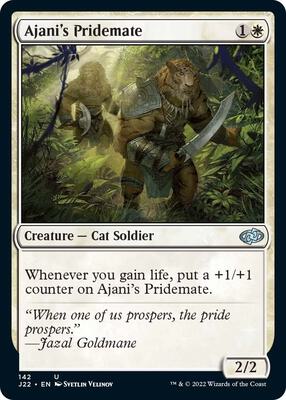 Ajani's Pridemate card from Jumpstart 2022
