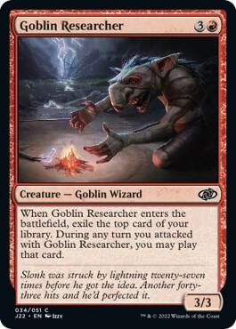 Goblin Researcher card from Jumpstart 2022