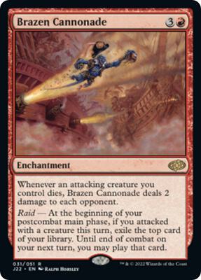 Brazen Cannonade card from Jumpstart 2022