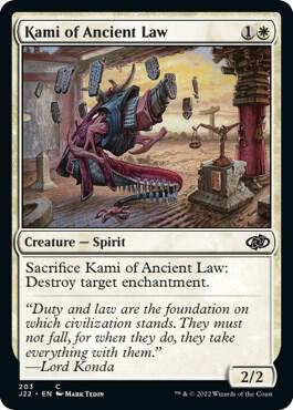 Kami of Ancient Law card from Jumpstart 2022